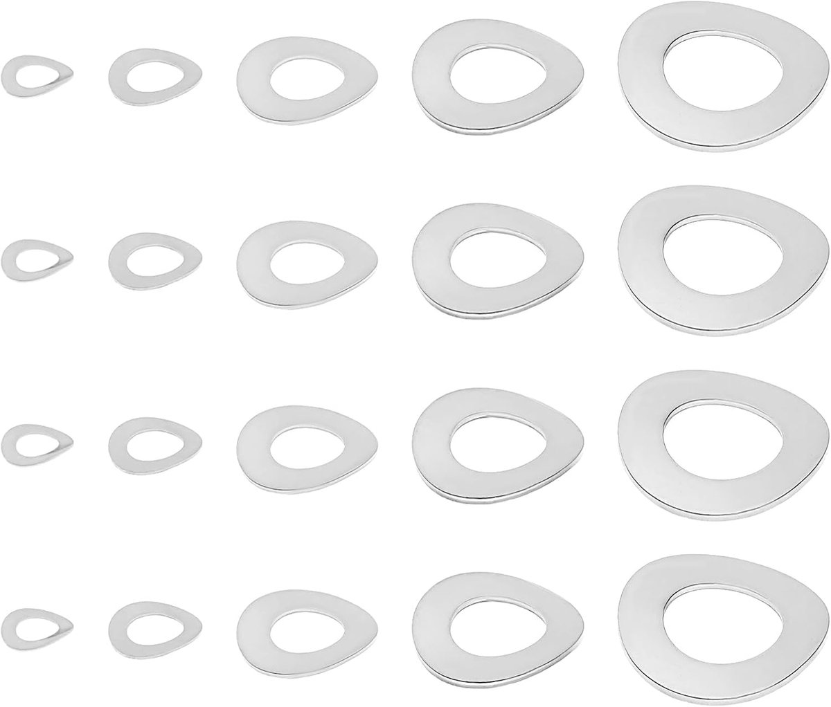 SnelShoppen - 150 Stuks Veerringetjes RVS 304, Elastische Ringen voor Auto, Mechanische Technologie, Textielmachines, Elektrotechniek (M6, M8, M10, M1
