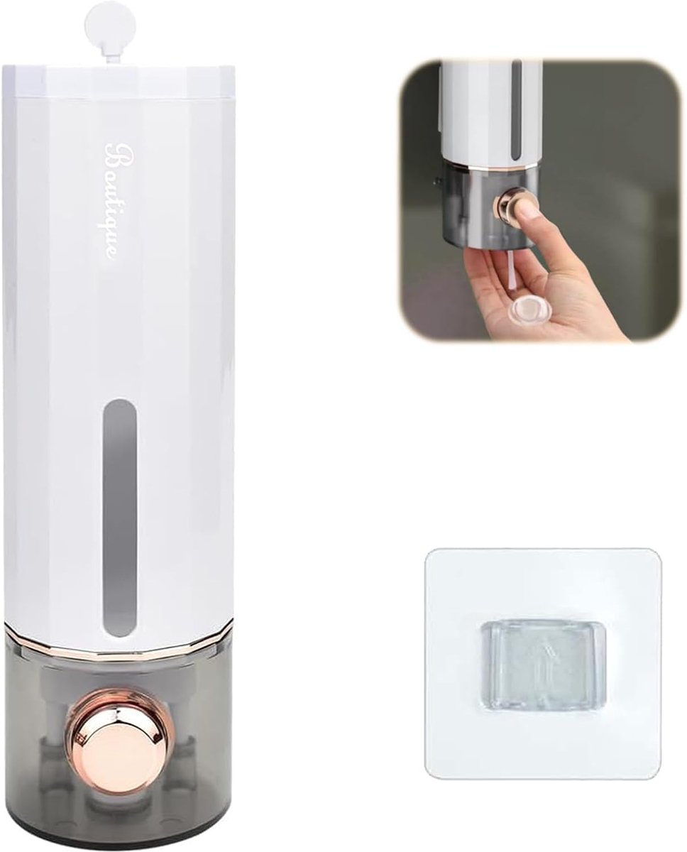VVGoods - Zeepdispenser wandmontage 400 ml wit voor badkamer vloeibare zeep