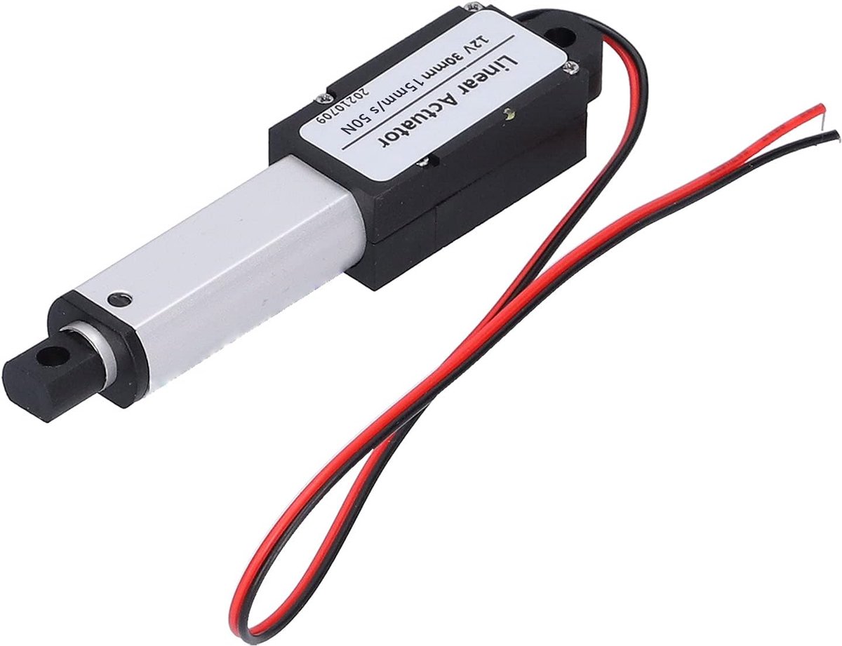 SnelShoppen - Mini Elektrische Lineaire Actuator 12V - Geluidsarm, Kortsluitveilig, Waterdicht - 30mm DC Aandrijving - 12V Actuator voor Tuin, Keuken