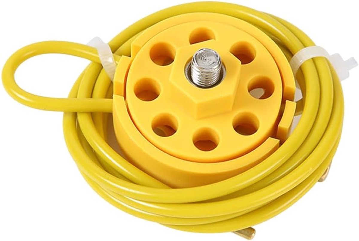 SnelShoppen - Verstelbaar Veiligheidsslot met Vergrendelbare Handgreep, RVS Slot, Geschikt voor Industrie, Chemie, Elektriciteit (3.8mm Dikte, 2m Lang
