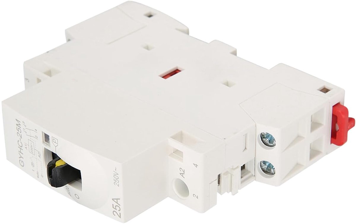 SnelShoppen - Super Stille Handmatige AC Schakelaar 2NO 2NC 220V 50Hz Din Rail Huishoudelijk met Handmatige Schakelaar