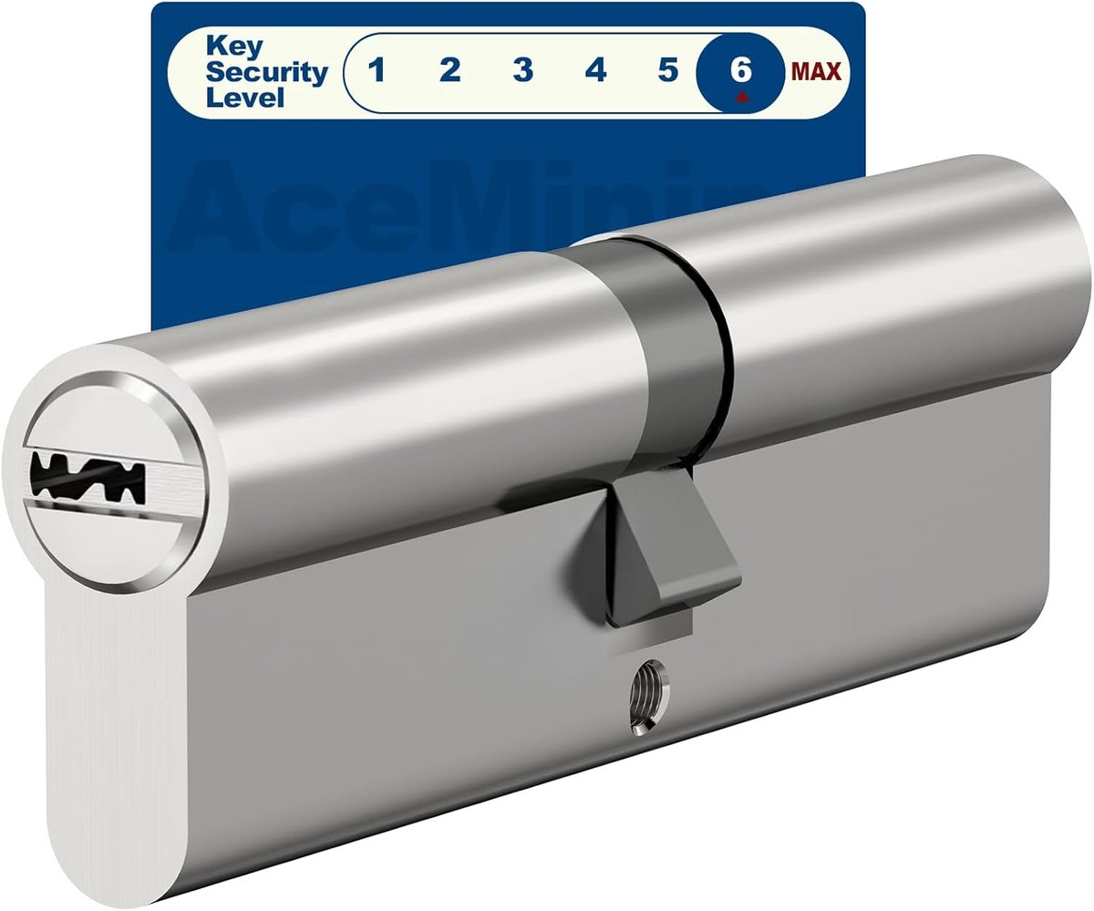 SnelShoppen - AceMining cilinderslot 50/50, 100mm deurcilinder met 3 sleutels, hoogwaardige diefstalbeveiliging, eenvoudig te installeren messing prof
