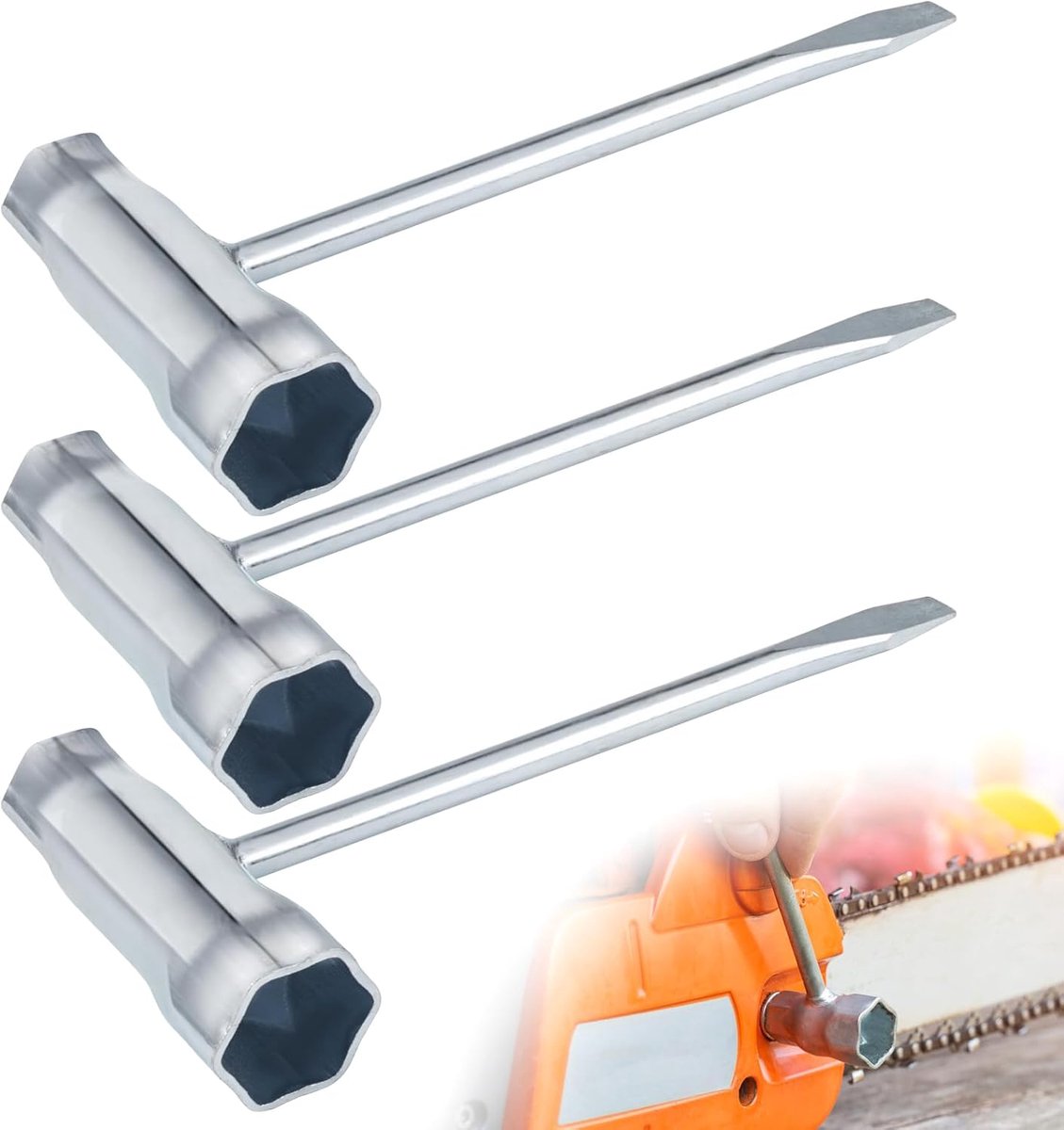 Chainsaw Wrench Set 13x19mm - Hoogwaardige staal - Voor motorzaag en grasmaaier - Duurzaam en roestvrij - SnelShoppen