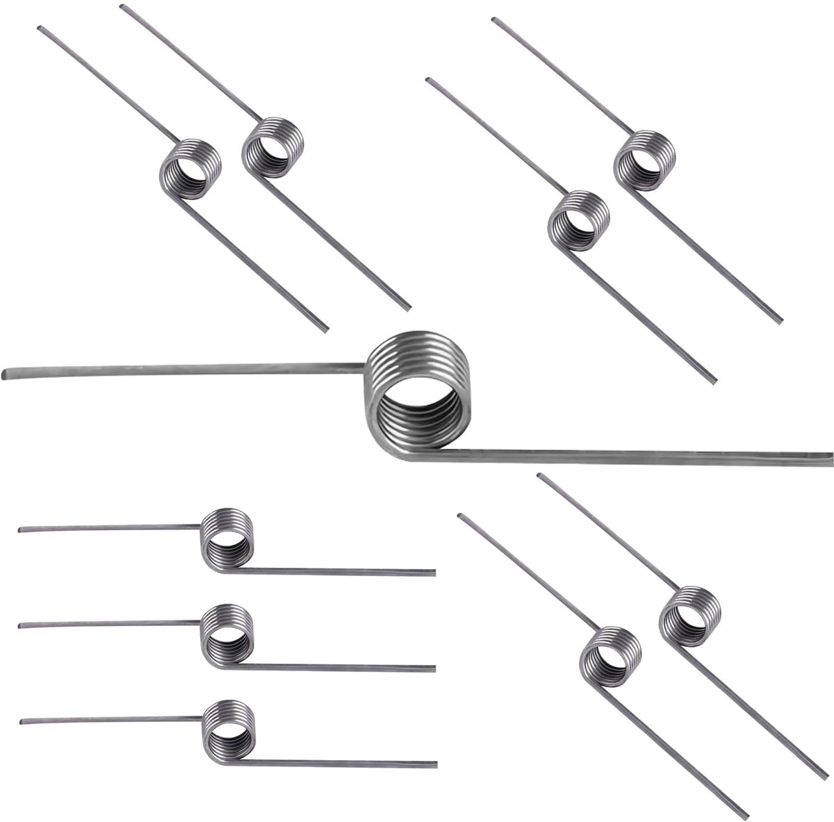 SnelShoppen - 10 Stuks Kleine Torsiespringen, RVS Torsiespring, Draaddiameter 0.7mm, Buitendiameter 5mm, 6 Windingen, Draaihoek 180 Graden