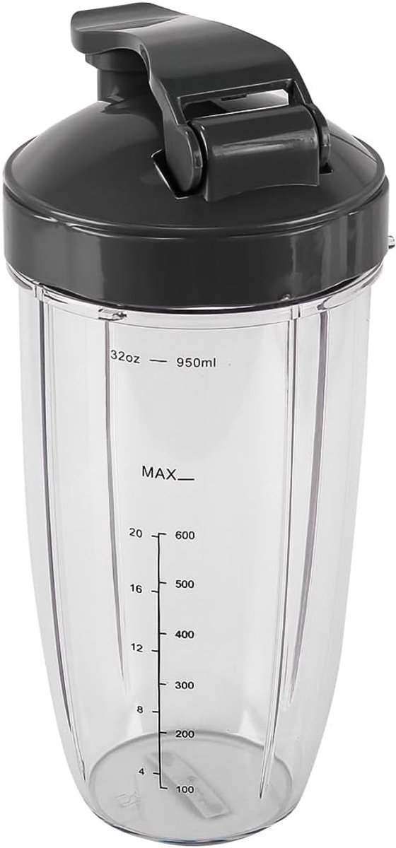 SnelShoppen - Wo upgraded 32 Oz vervangende mengbekers, sport clamshell, geschikt voor 600W/900W high-speed mixers, hoogwaardige kunststof, 4 stuks, i