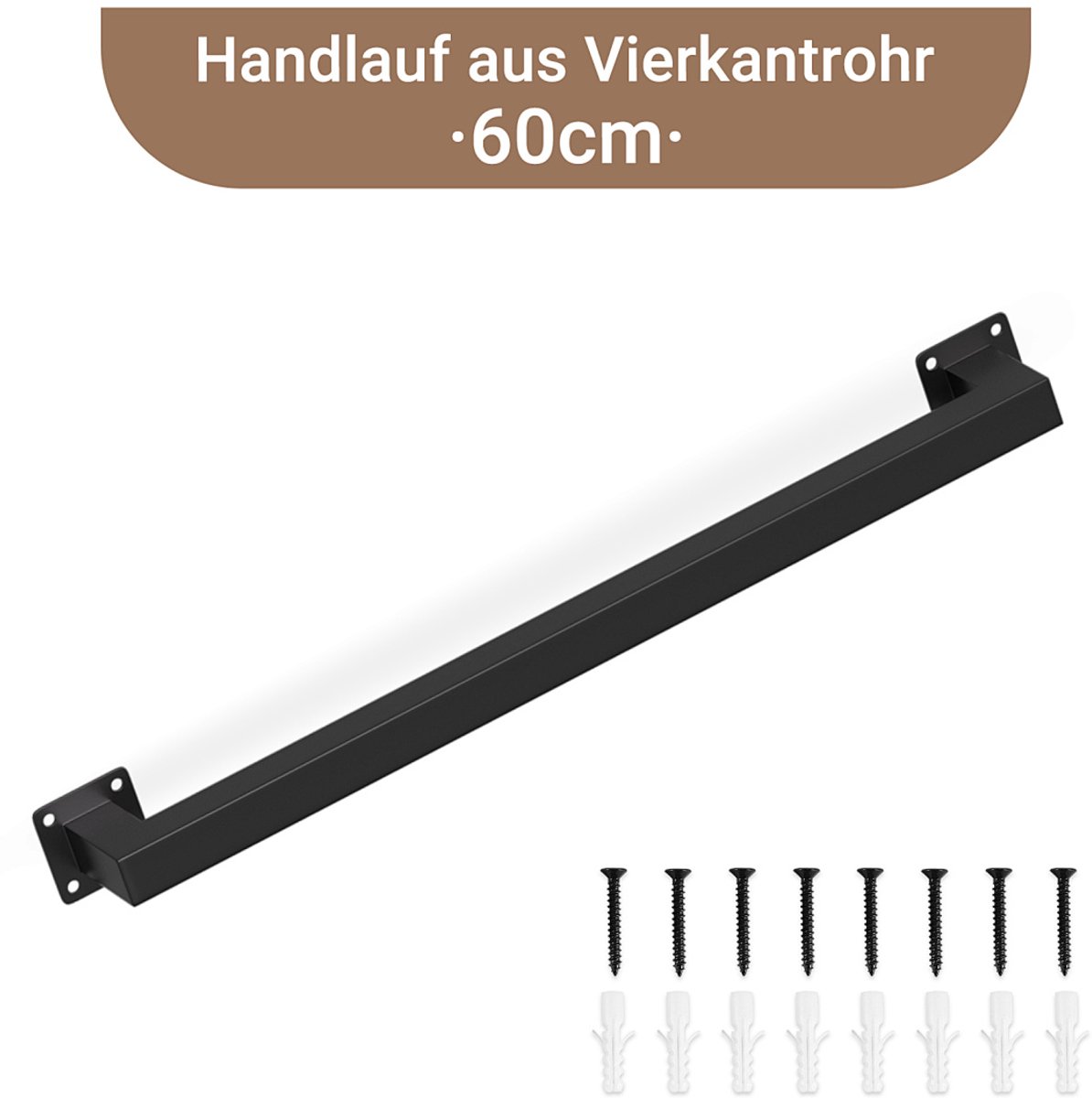 Trapleuning voor trap voor binnen, antislip, Trapleuningen voor trappen, zwart 60 cm