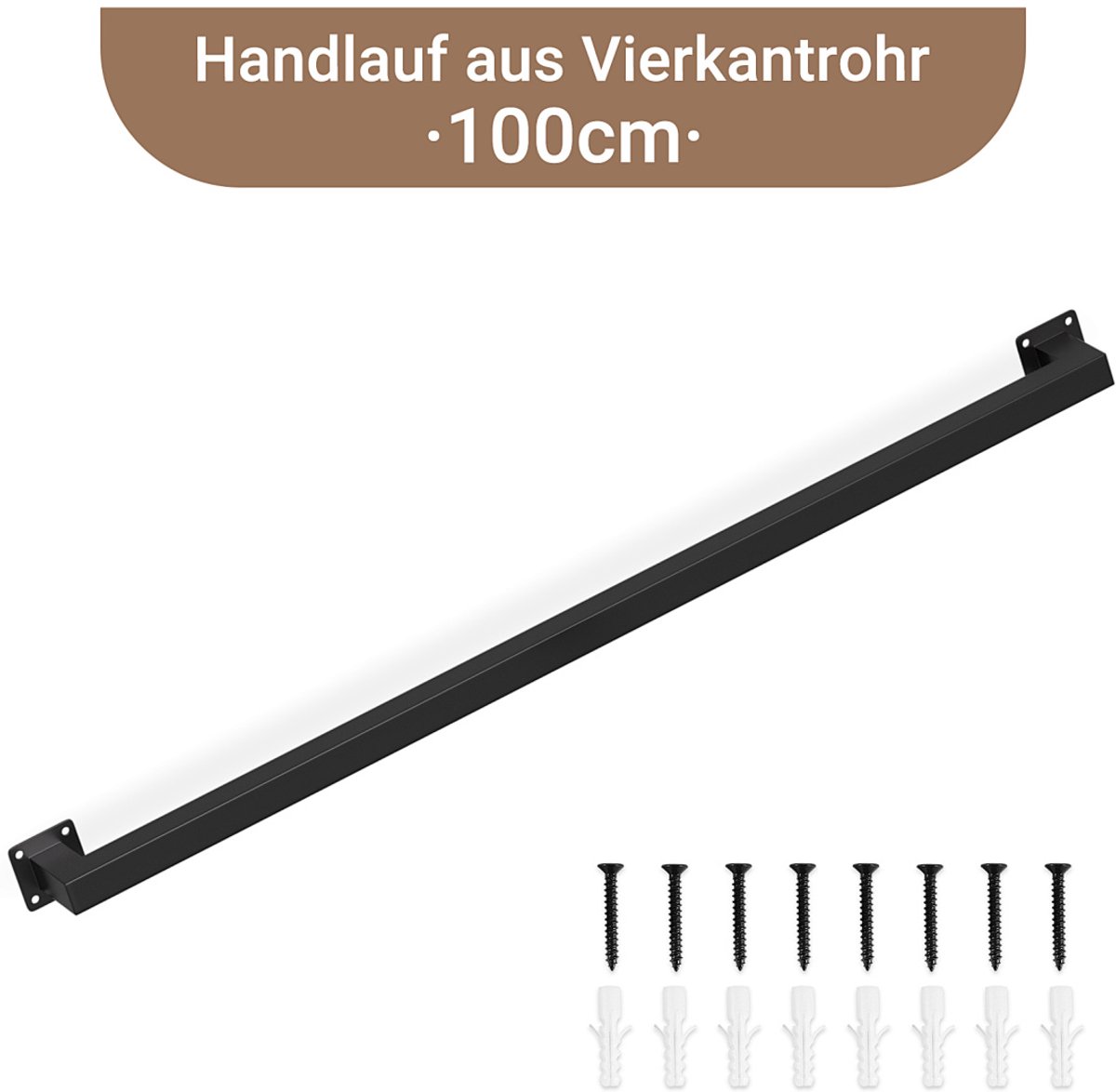 Trapleuning voor trap voor binnen, antislip, Trapleuningen voor trappen, zwart 100 cm