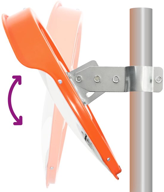 Support réglable d'un rétroviseur de sécurité orange.