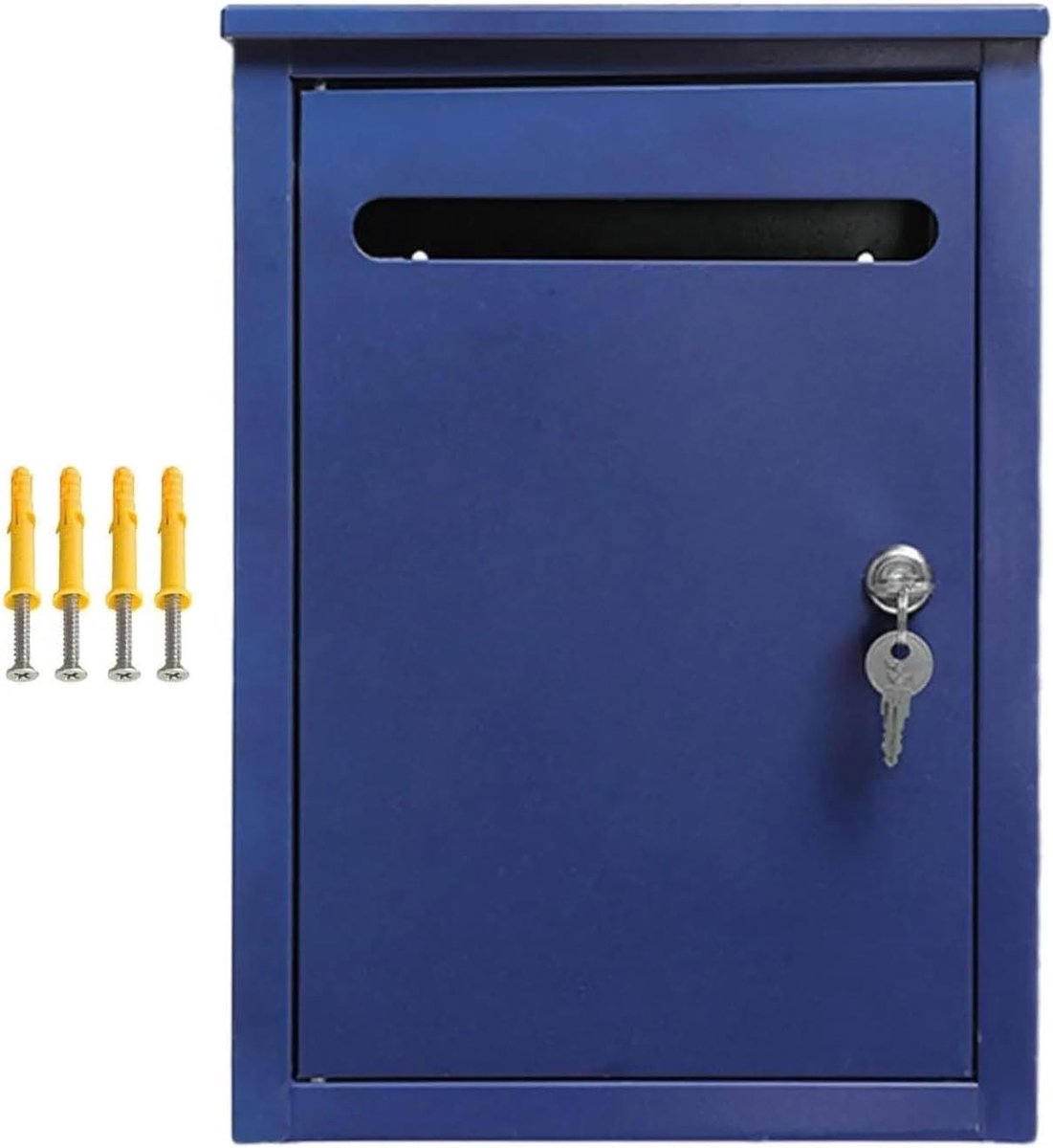 Brievenbus Buiten - Wandmontage Postbus - Post Ontvangen - Ruim Interieur - 36 x 26 x 10 cm - Blauw