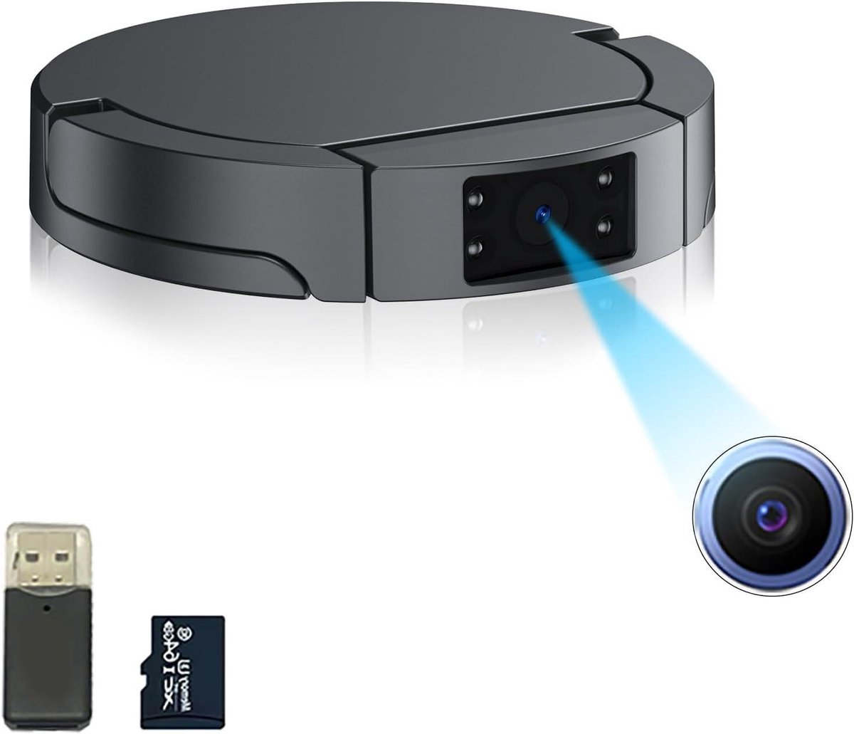 Verborgen Camera - Mini Beveiligingscamera - Objecten Bewaken - 64GB Geheugen Inclusief - Full HD 1080p - Zwart