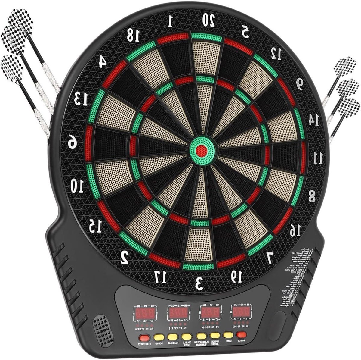 Elektronisch Dartbord - Dartautomaat Spelbord - Feestjes Spelavonden - 27 Spellen 243 Varianten - 44 x 505 cm - Zwart