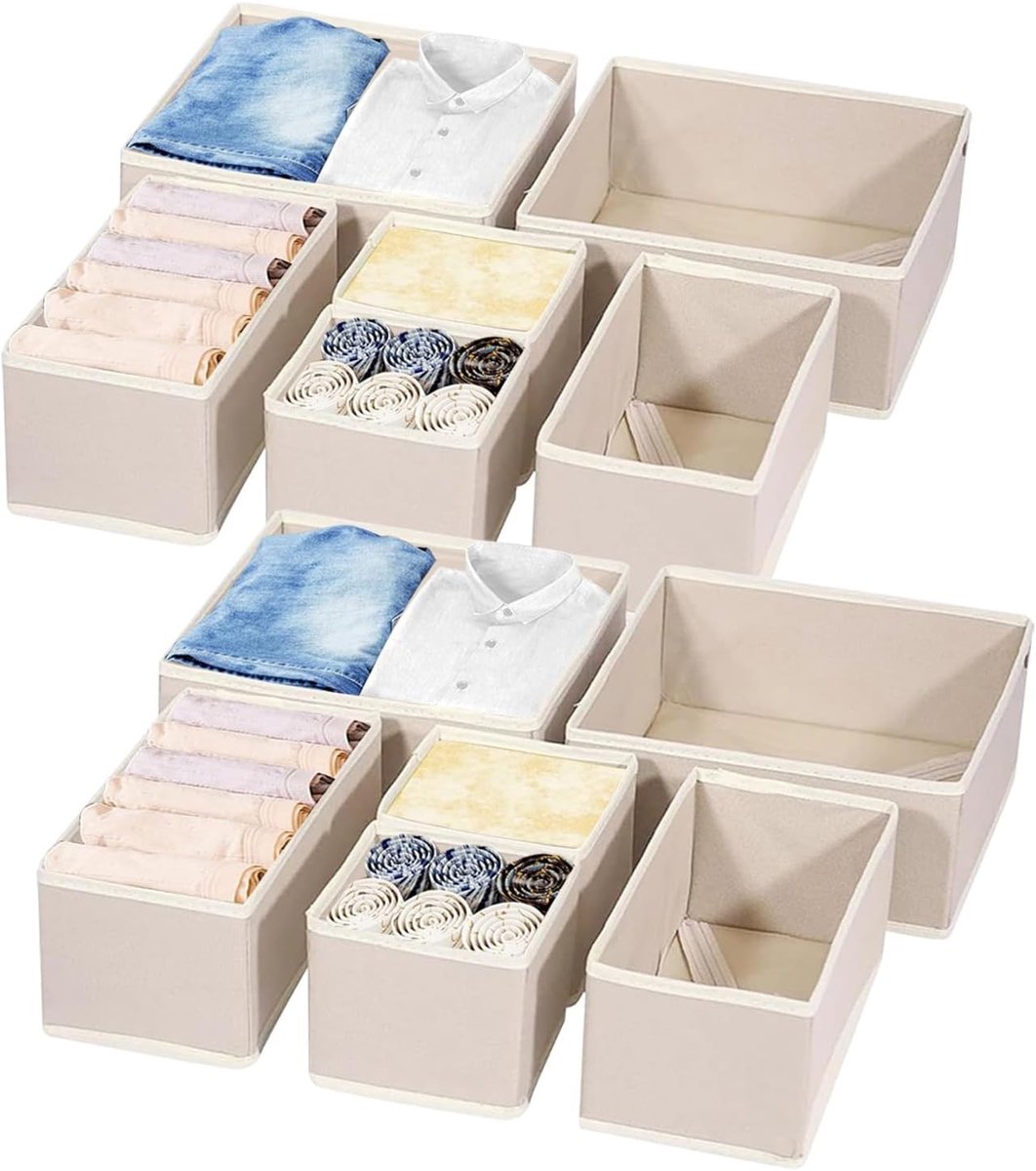 Vouwbare Lade Organizer voor Kleding - 12 Stuks voor Sokken, Bh's, Ondergoed en Sjaals - Efficiënte Opberging en Ruimtebesparing