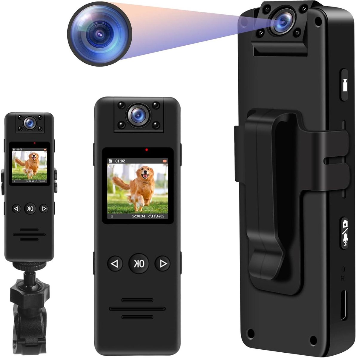 Draagbare Camera - Kleine Recorder - Video Opnemen - 180° Draaibare Lens - 1080p HD - Zwart