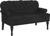 vidaXL - Bank - met - rugleuning - zwart - 119,5x64,5x75 - cm - fluweel