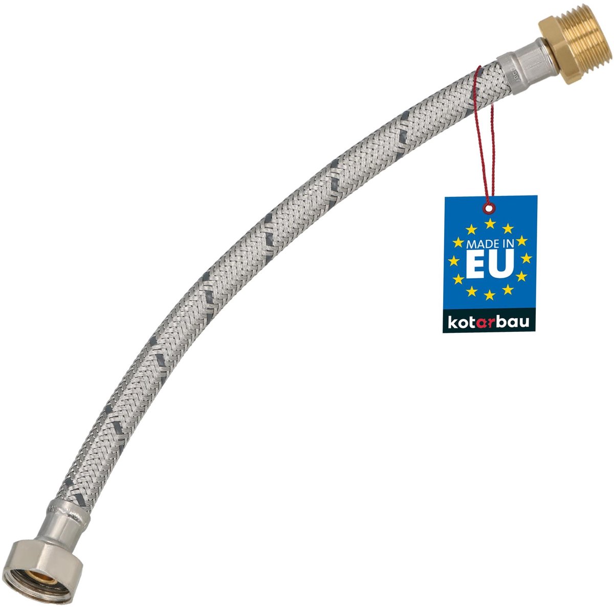 KOTARBAU® Flexibele Aansluitslang 1/2"x1/2" - Sanitaire Aansluitslang 30 cm - Flexibele Kraanslang - Buitendraad x Binnendraad - Aansluitslang Armatuur - Gevlochten Roestvrijstalen Aansluitslang