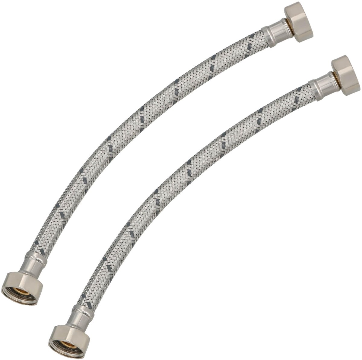 KOTARBAU® 2 Stuks - Flexibele Aansluitslang 1/2" x 1/2" - Flexibele Kraanslang 30 cm - Sanitaire Aansluitslang - Flexibele Verbindingsslang - Aansluitslang Armatuur - met Roestvrijstalen Vlechtwerk