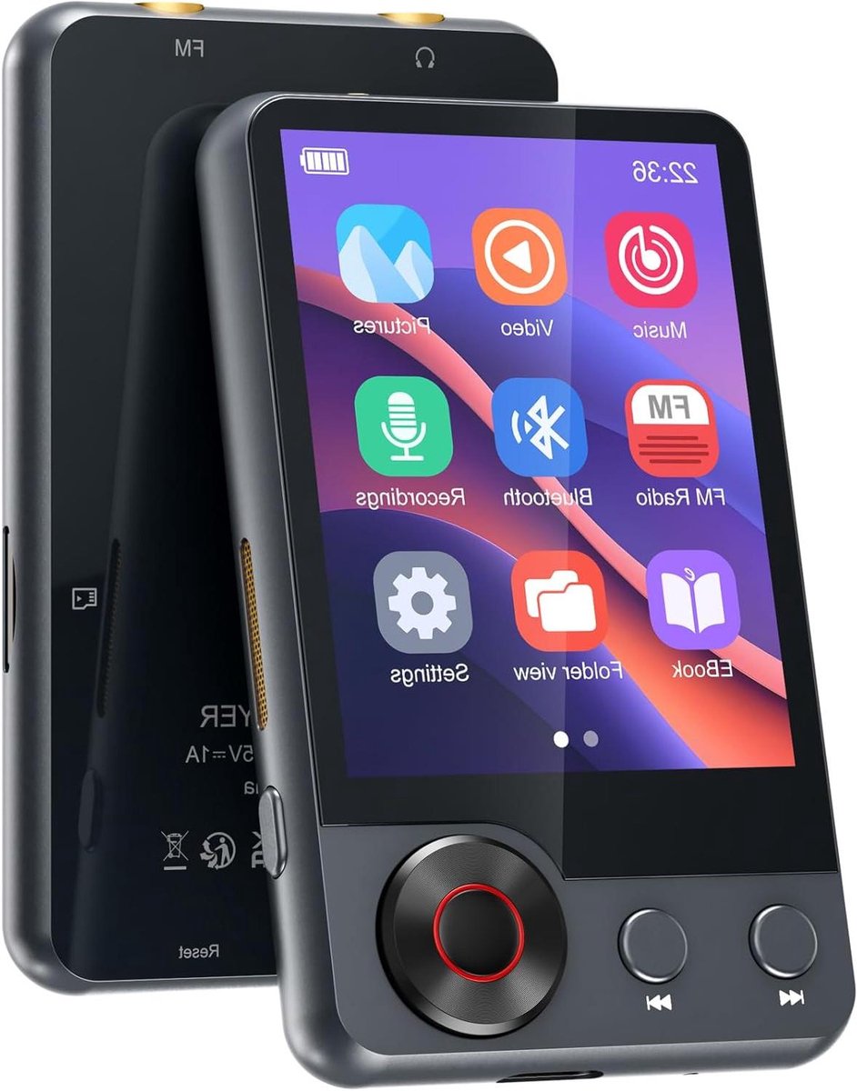 Draagbare Muziekspeler - Digitale Audio - Muziek Luisteren - Bluetooth 5.3 Connectie - 128GB Opslag - Zwart