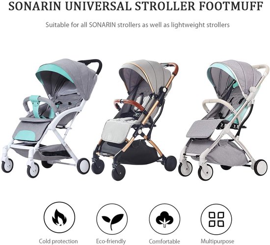 Kinderwagen Voetenzak - Baby Dekentje - Warmte Buiten - Verstelbare Gordelgaten - 40 x 90 cm - Zwart — afbeelding 4