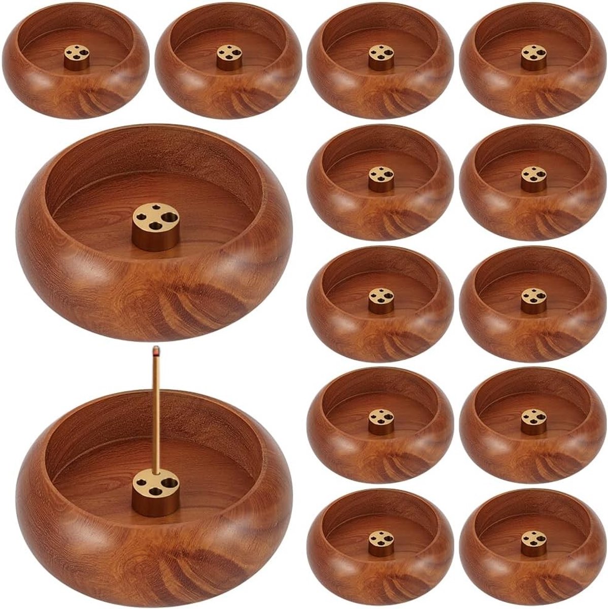 Wierookhouder van Hout voor Sticks met 4 Gaten - Asopvangbak voor Aromatherapie en Meditatie Decoratie