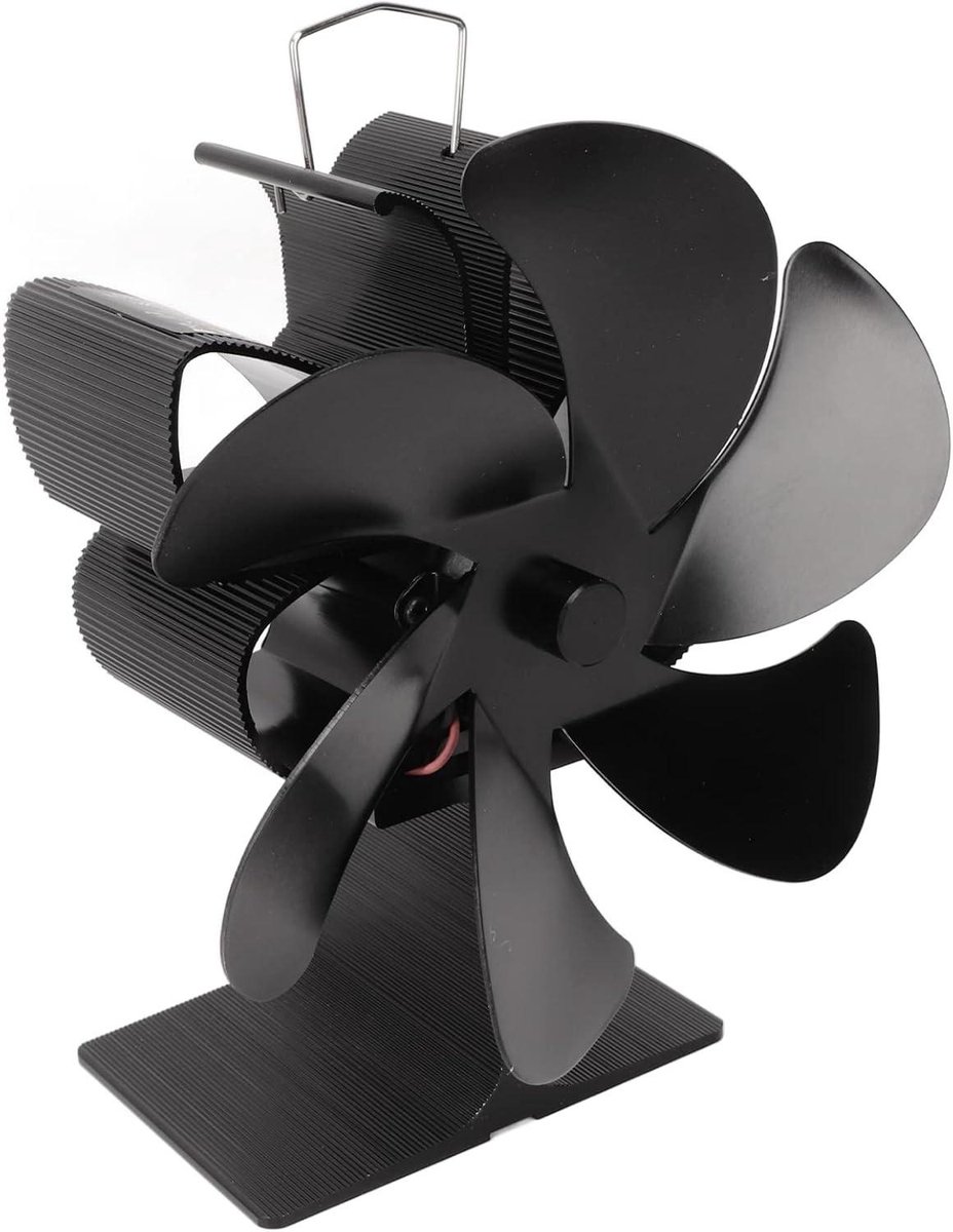Kachelventilator - Haardventilator Warmte - Warmte Verspreiden - Zelfstartend Stil - 105x75x190 mm - Zwart