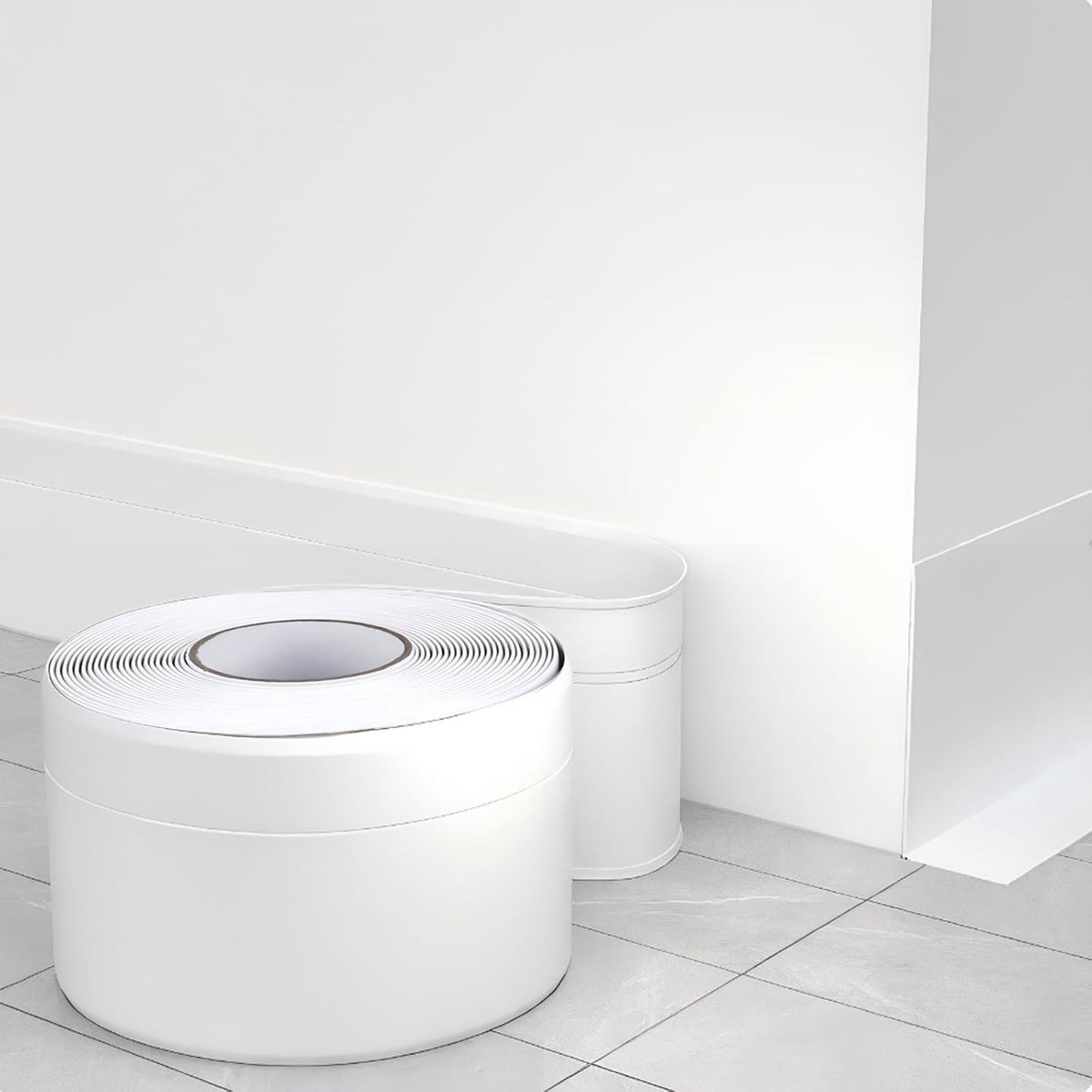 Flexibele zelfklevende plinten, 10 m, eenvoudig te installeren, ideaal voor renovatie en moderne ruimtes, sterke hechting zonder boren