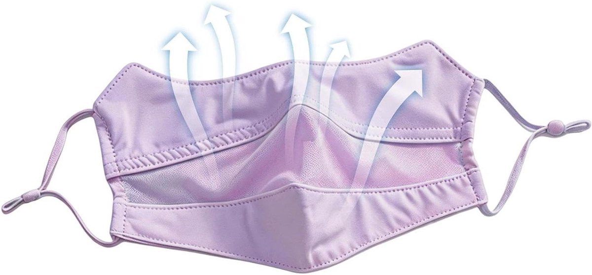 Gezichtsmasker IJszijde - Verkoelende Bedekking - Buitenactiviteiten Bescherming - Hoge UV Bescherming - One Size - Paars
