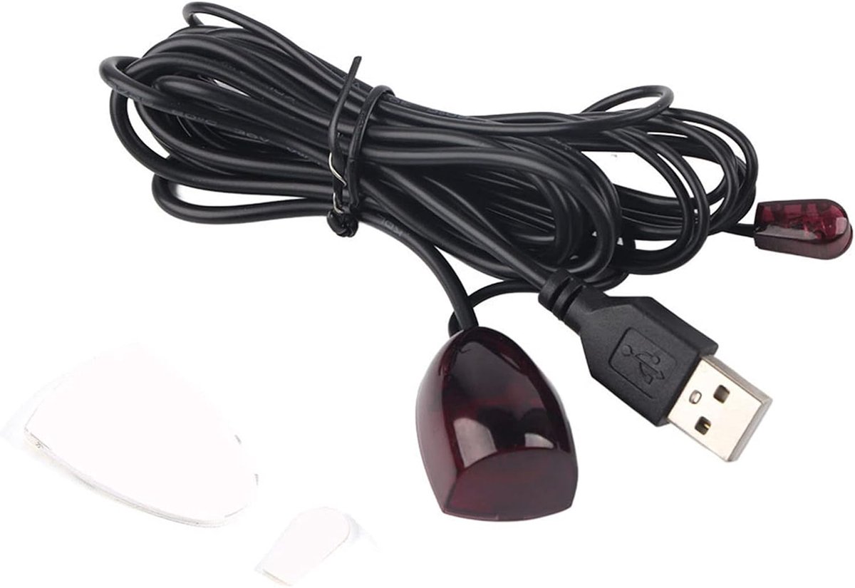SnelShoppen - IR Ontvanger Extender USB Settopbox Infrarode Afstandsbediening Verlengkabel - Plug-and-Play, Verlengbaar, Gemakkelijk in Gebruik, Zwart
