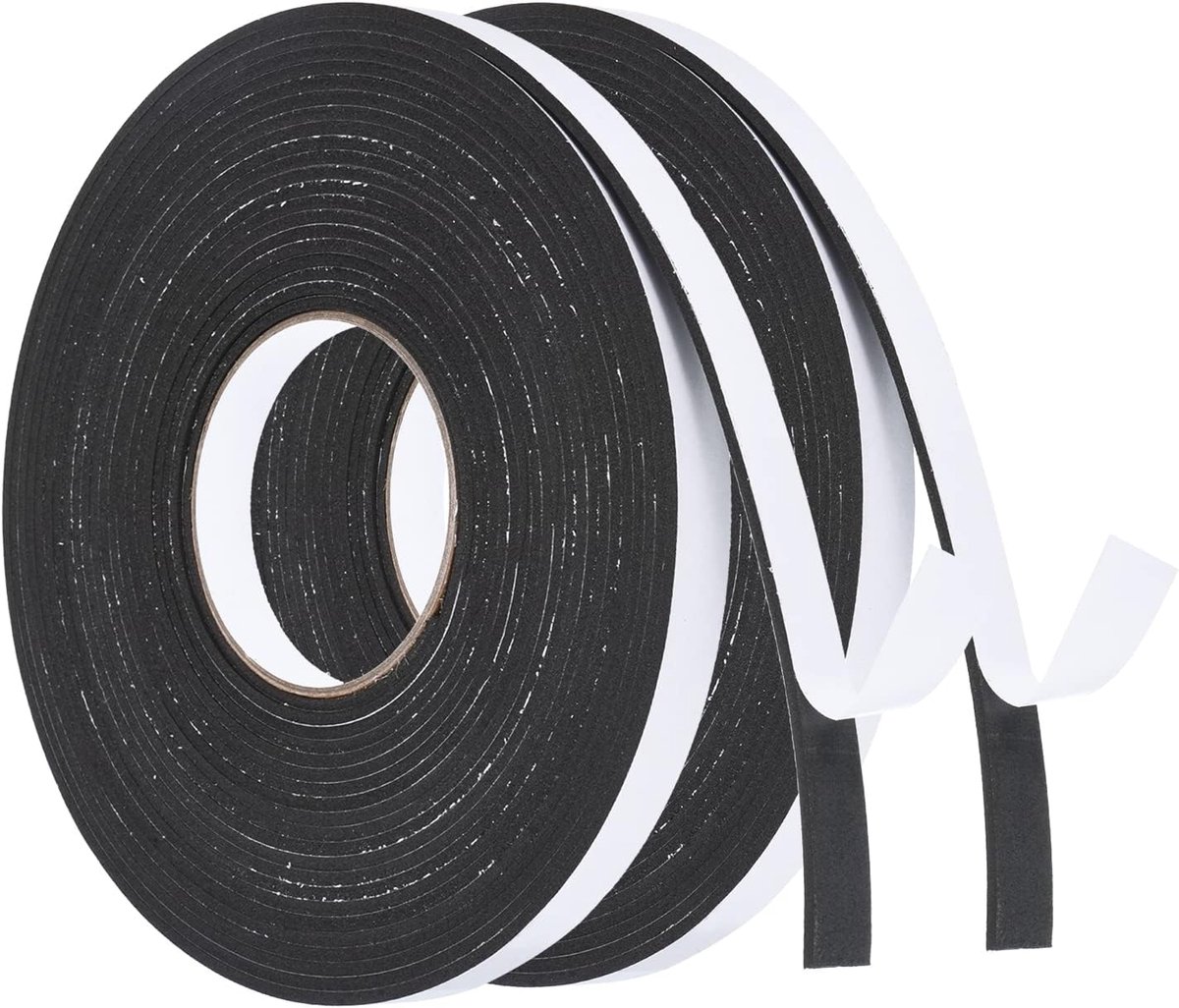 SnelShoppen - Weather Stripping Seal 10m - 2 Rollen Zelfklevende EVA Foam Tape - 15mm Breed, 3mm Dik - Deur en Raam Isolatie, Geluiddemping, Weerbeste