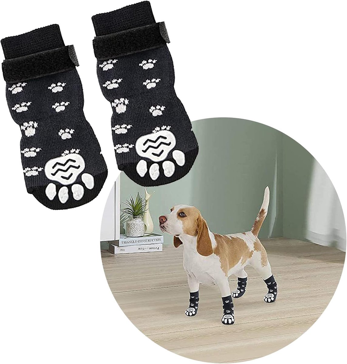 Dogs Anti Rotch 2 Pairs Indoor Non-slip Socks For Dogs Dog Clothes And Accessories Dog Shoes Pfot Protection With - ShopVlot