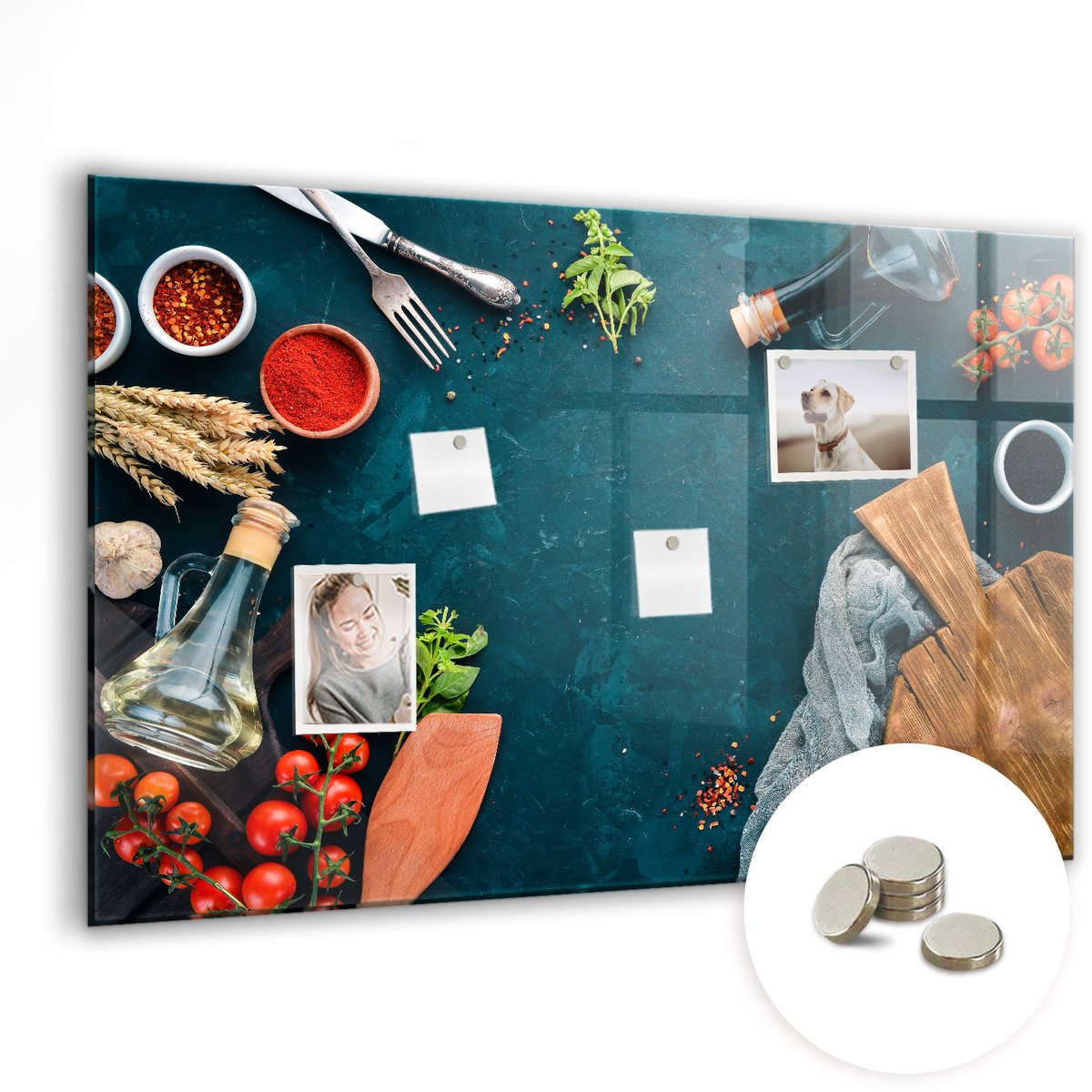 Coloray Glazen Magneetbord - Magnetisch Bord Riviergebergtelandschap - 90x60 cm - Veelkleurig Magneetbord - Magnetic Board - Woonkamer Decoratie