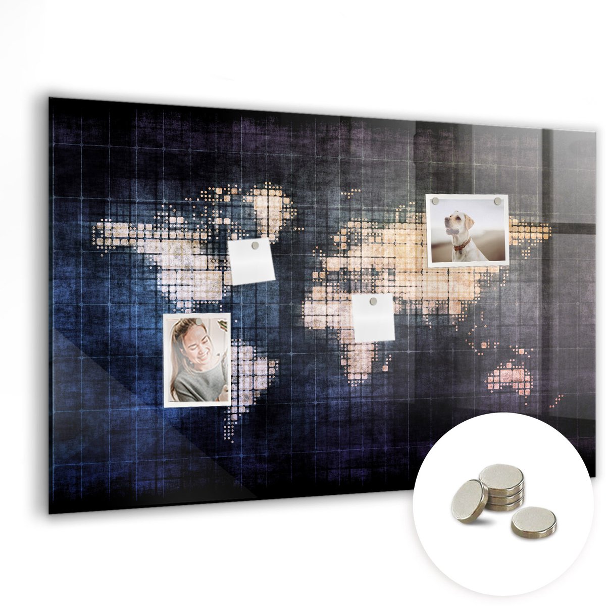Coloray Glazen Magneetbord - Magnetisch Bord Een fles wijn - 90x60 cm - Zwart-wit Magneetbord - Magnetic Board - Keuken Decoratie