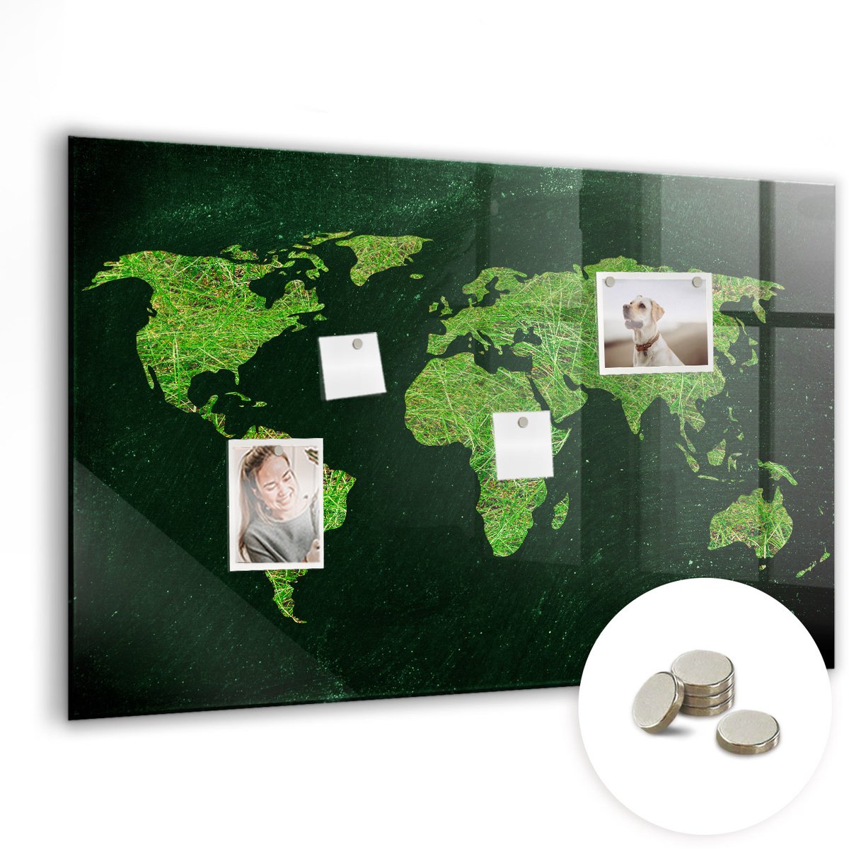 Coloray Glazen Magneetbord - Magnetisch Bord Het opschrift "huis" - 90x60 cm - Veelkleurig Magneetbord - Magnetic Board - Magneetbord Design