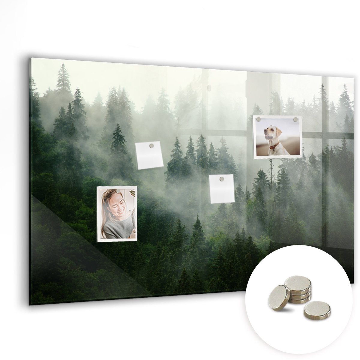 Coloray Glazen Magneetbord - Magnetisch Bord Wereldkaart - 90x60 cm - Groente Magneetbord - Magnetic Board - Magneetbord Design