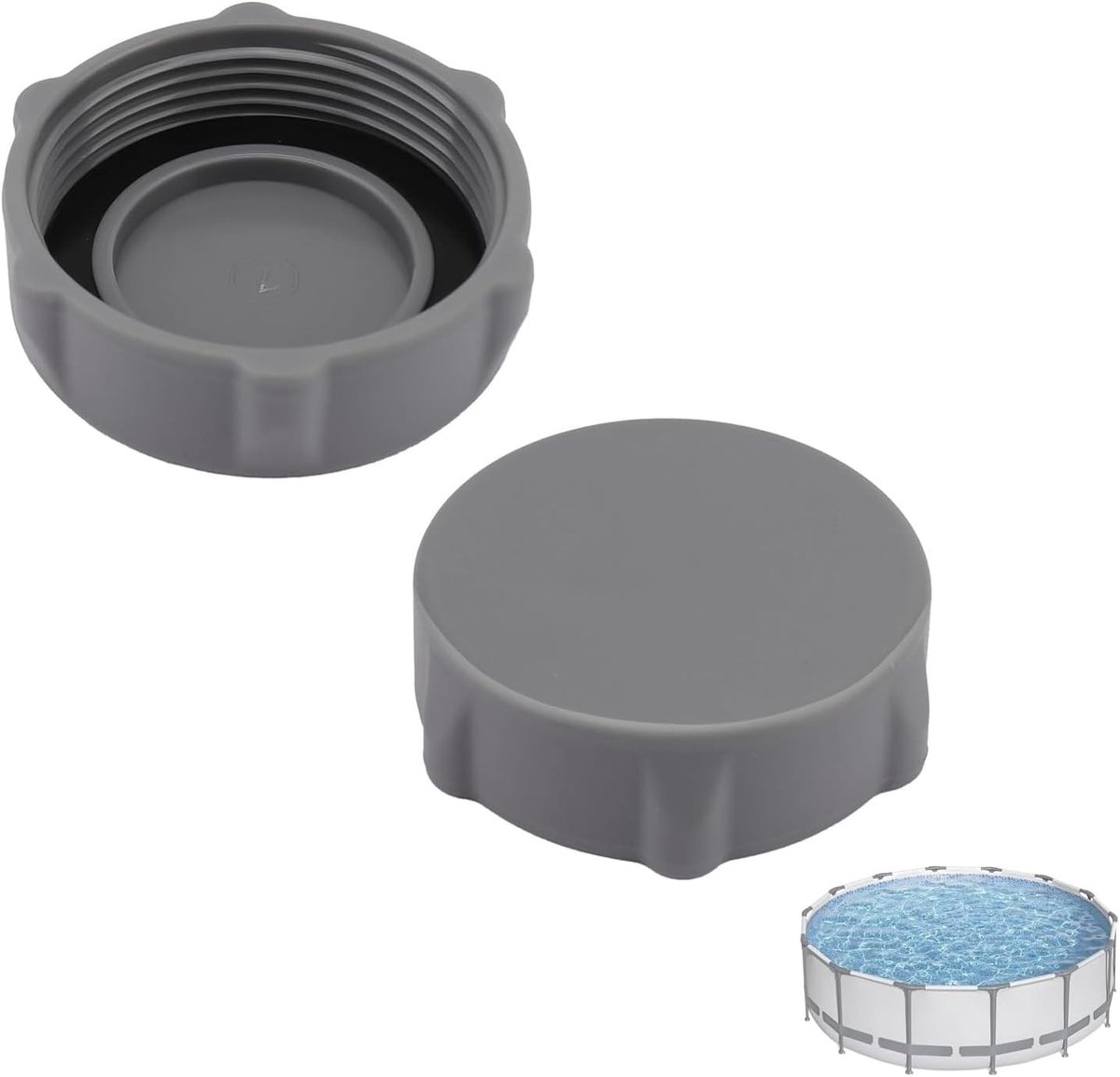 Zwembadafvoerventieldoppen voor bovengrondse zwembaden, reserveonderdelen en accessoires, 2 stuks, waterdicht en duurzaam