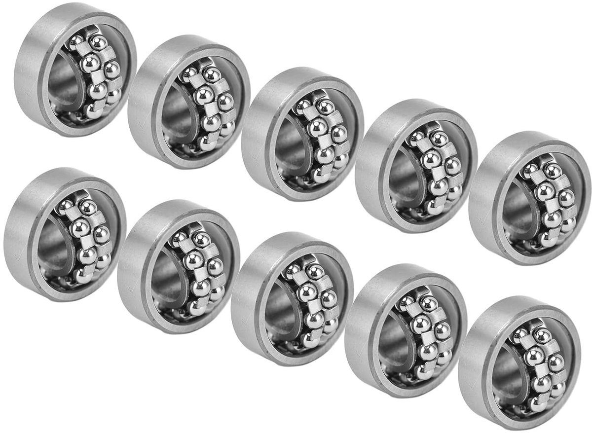 SnelShoppen - 10 stuks 1096 zelfuitlijnende kogellagers 6x15x6mm open precisie stalen kogellagers voor machines, gereedschap, hobbyprojecten