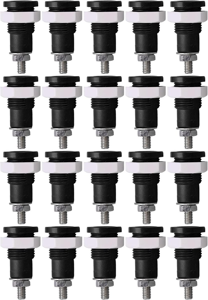 SnelShoppen - 20 Stuks 4mm Banana Socket Jack, Binding Posts, Banana Plug, Banana Female Socket Jack Mount Connectors voor Elektronische Toepassingen