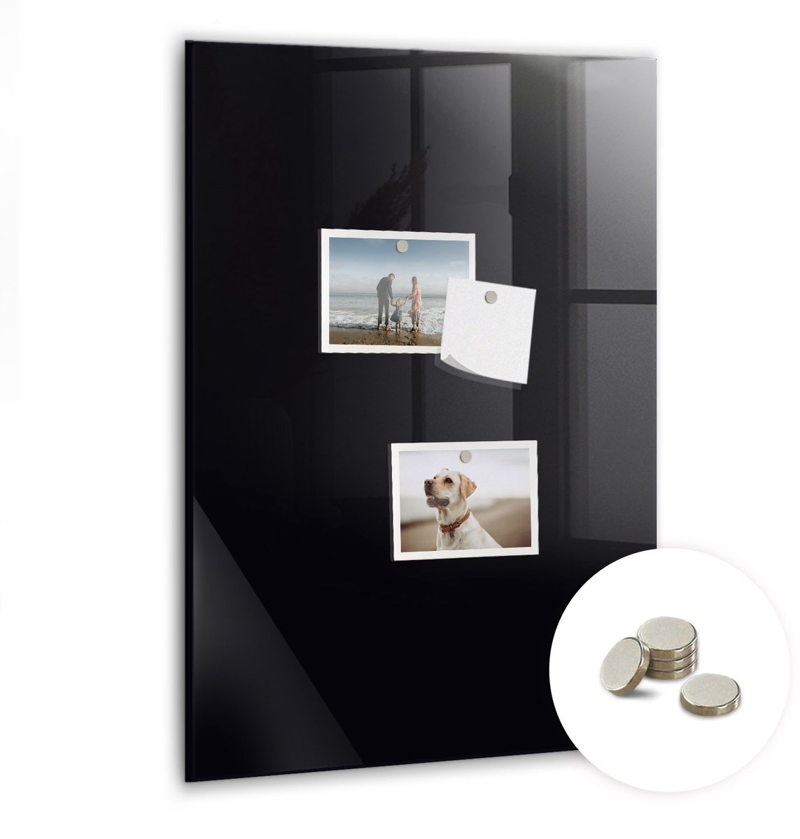 Coloray Glazen Magneetbord - Magnetisch Bord Bordeauxrode kleur - 40x60 cm - Zwart Magneetbord - Magnetic Board - Bureau Decoratie