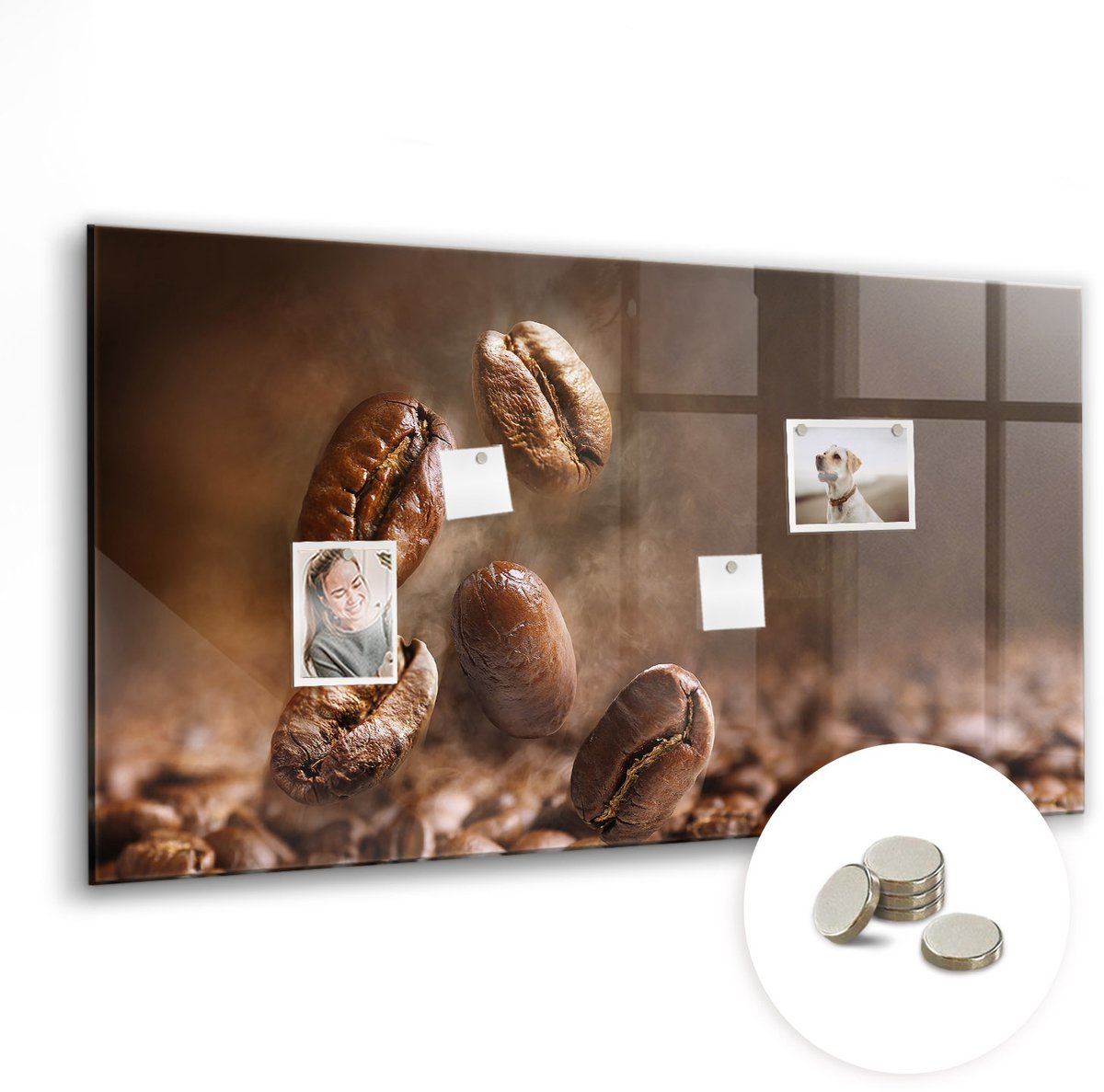 Coloray Glazen Magneetbord - Magnetisch Bord De pupil van het menselijk oog - 120x60 cm - Bruin Magneetbord - Magnetic Board - Memobord