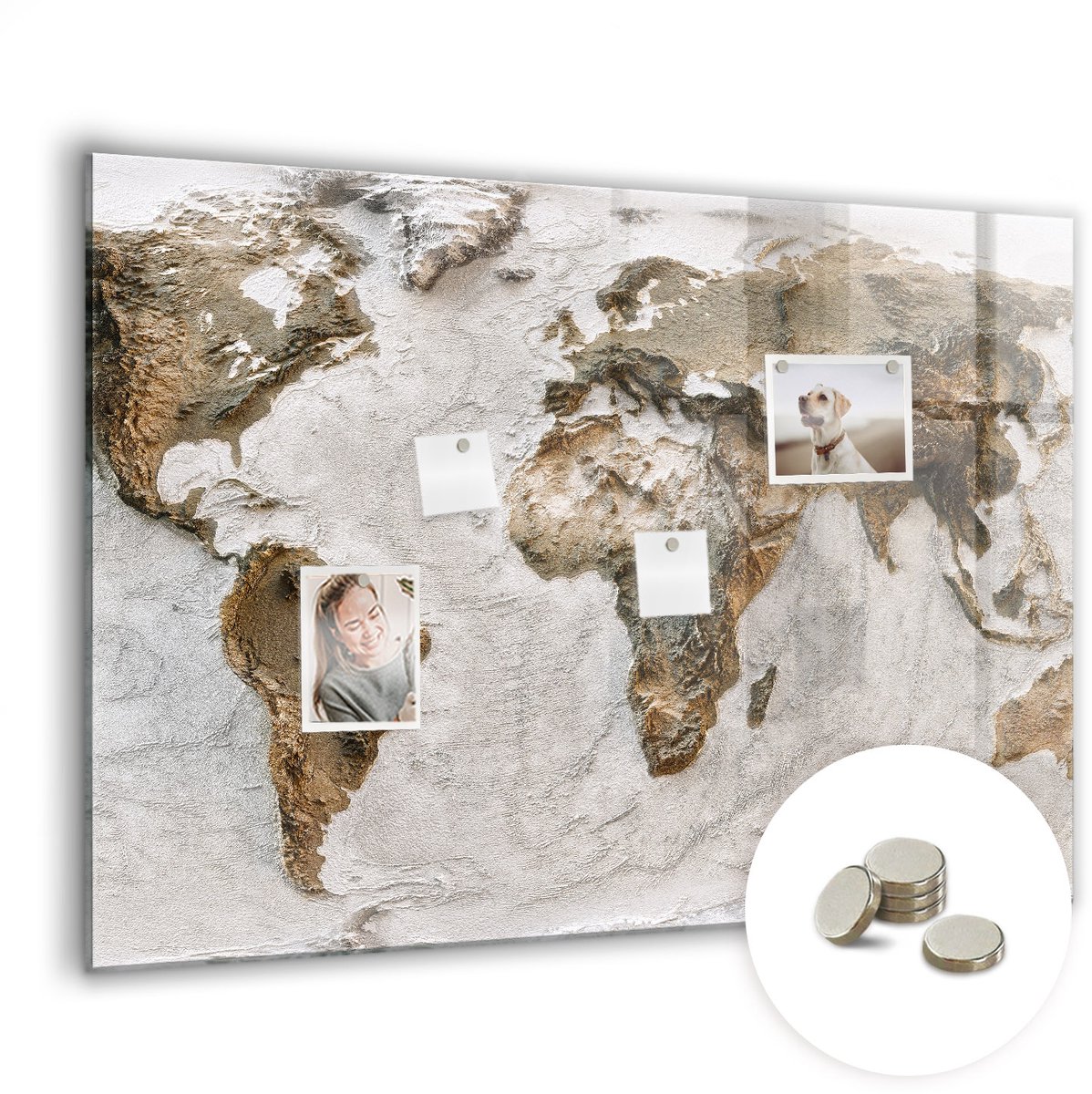 Coloray Glazen Magneetbord - Magnetisch Bord Zonsonderganglandschap - 100x70 cm - Bruin Magneetbord - Magnetic Board - Bureau Decoratie