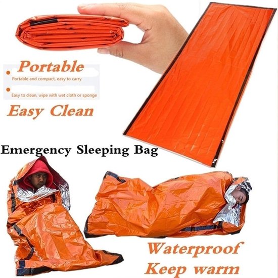 Survival Deken Slaapzak - Nooddeken Thermisch - Outdoor Kamperen - Warmte Reflecterend Materiaal - Compact Opvouwbaar - Camouflage — afbeelding 5
