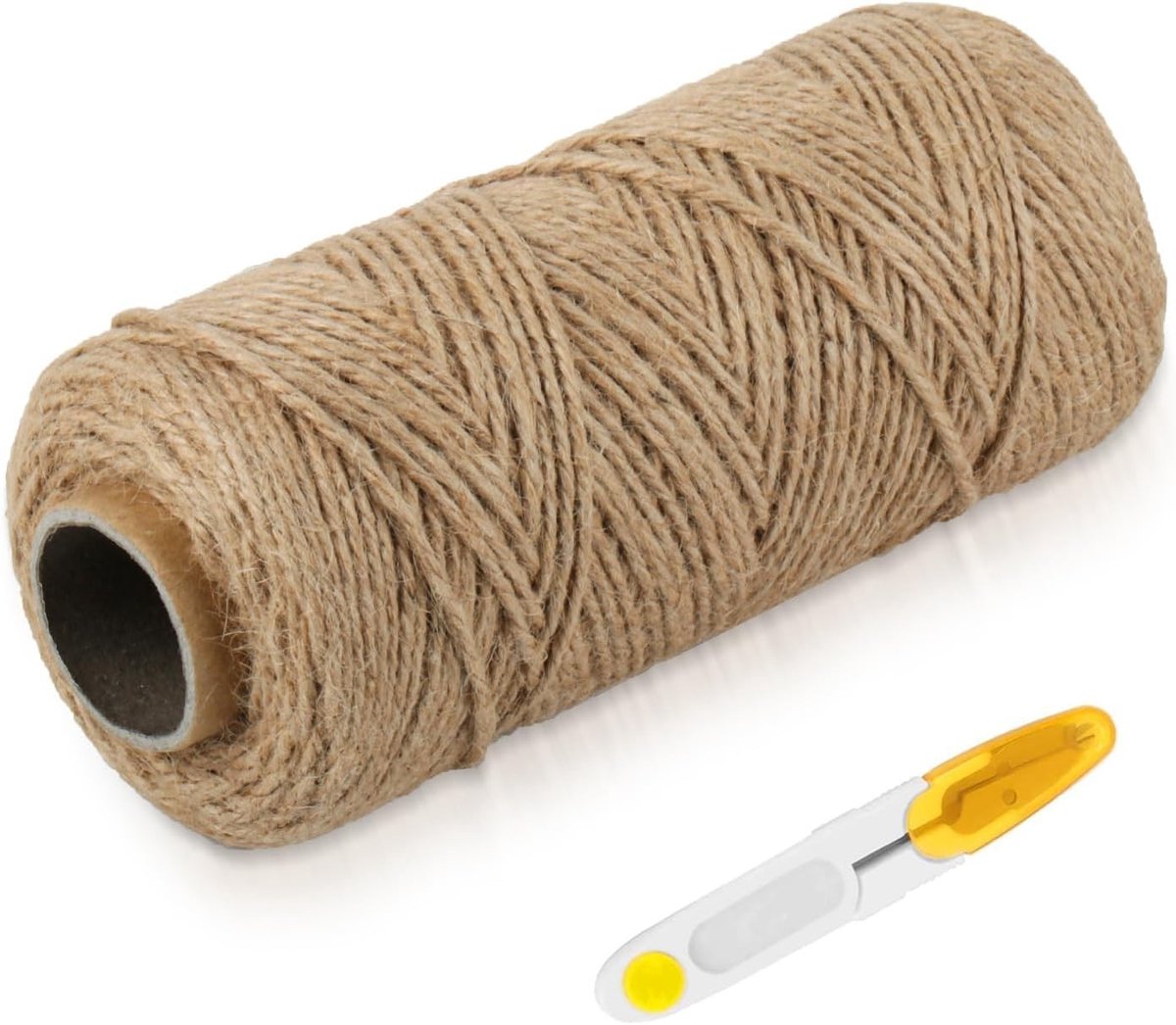 1 rol jute koord 200 m - Natuurlijke vezels touw voor knutselen, decoratie en verpakking, sterk en duurzaam henneptouw