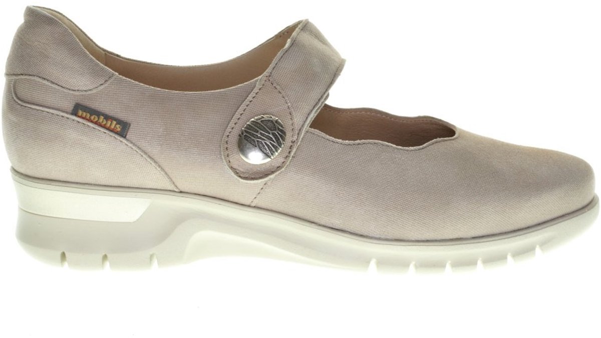 Mobils Light Taupe Ballerina Velcro Comfortabel Ruim maat 42