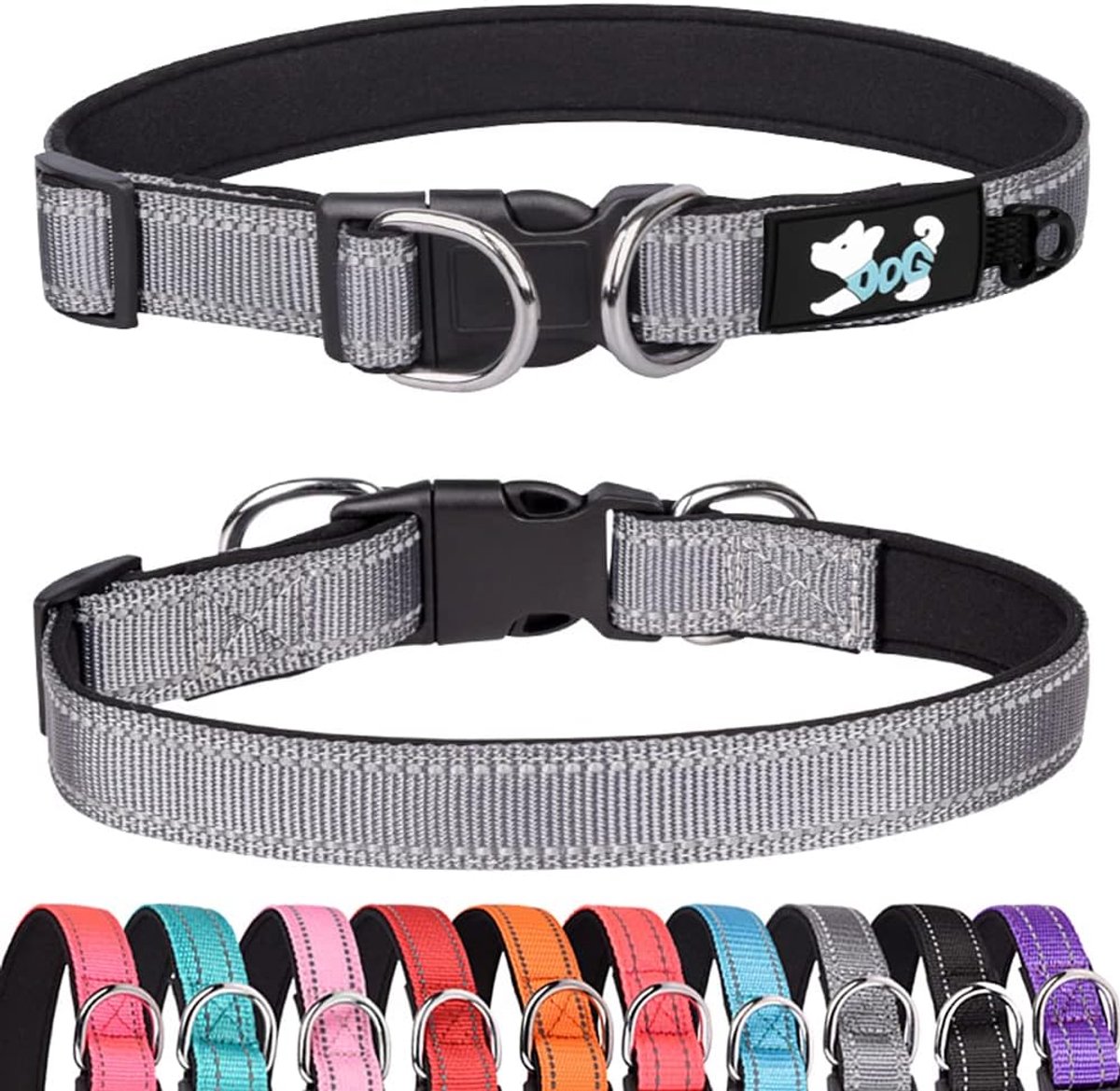 Hondenhalsband Reflecterend M - Neopreen - Comfortabel en Aanpasbaar - Veiligheid voor jouw Hond - ShopVlot