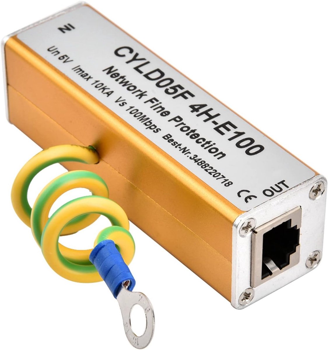 SnelShoppen - Ethernet Netwerk Bliksembeveiliging, RJ45 RJ11 Adapter, Volledige Bescherming, Thunder Lightning Arrester, Ideaal voor Beveiligingscamer