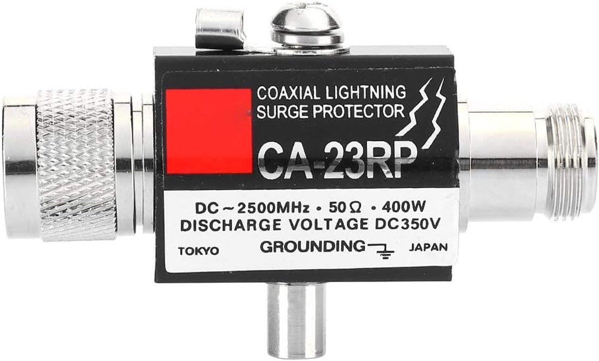 SnelShoppen - Coaxiale Bliksembeveiliging, Antenne Overspanningsbeveiliging, Volledige Bandbescherming, N Male naar N Female, Duurzaam ABS en Metaal,