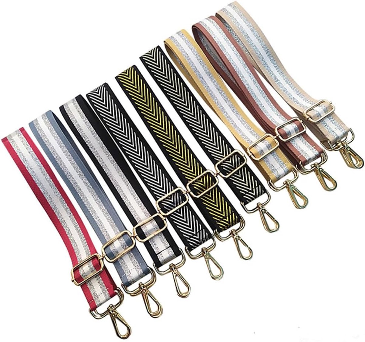SnelShoppen - Verstelbare Schouderband Handtas, Draagriem 80-130cm, 3.8cm Brede Tasriem, Vervangingsriem voor Handtassen, Schouderriem met Karabijnhaa