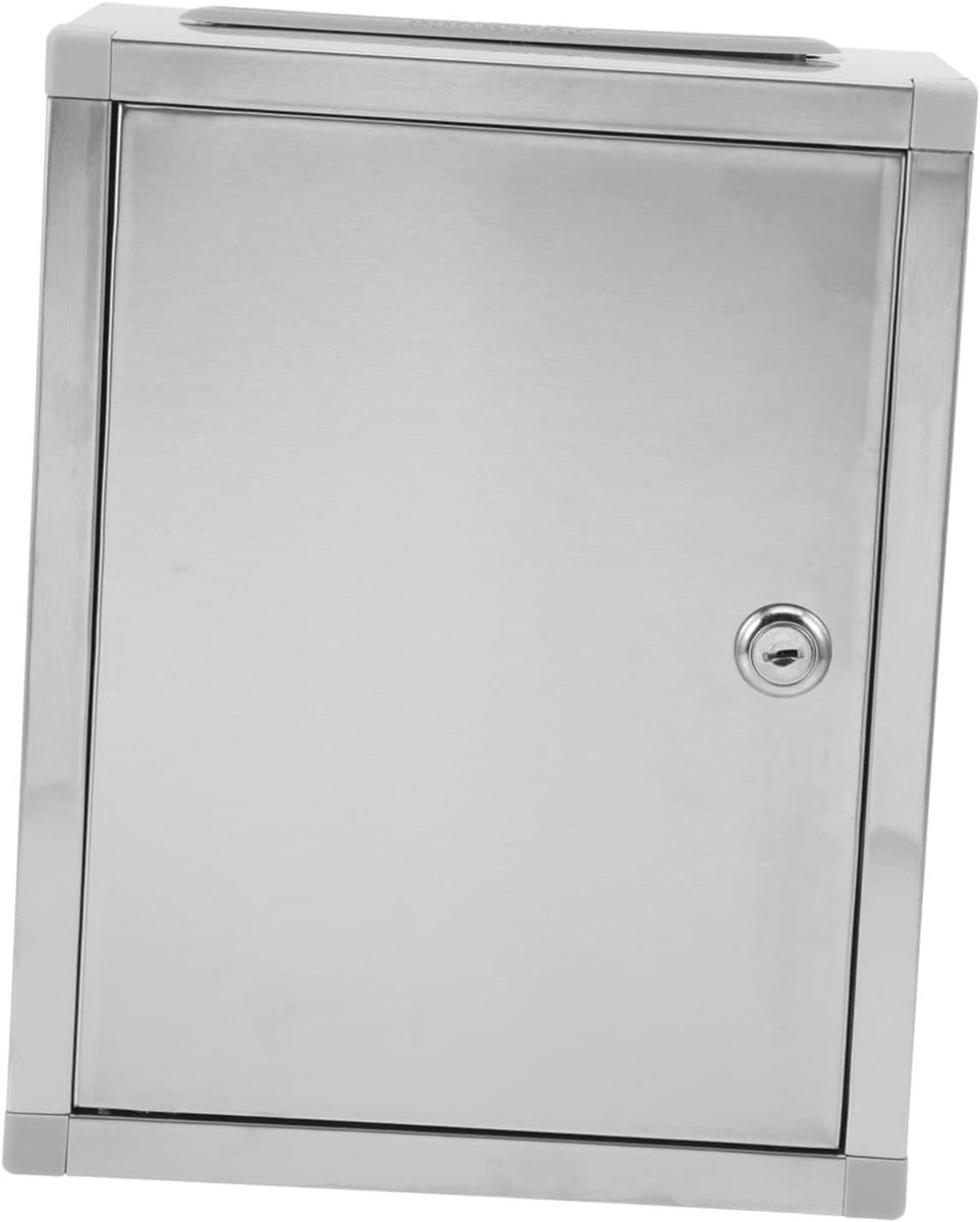 Geldlade Met Slot - Geldkistje Kassa Lade - Veilig Geld Bewaren - Afsluitbaar Met Sleutel - 27x21x10 cm - Zilver