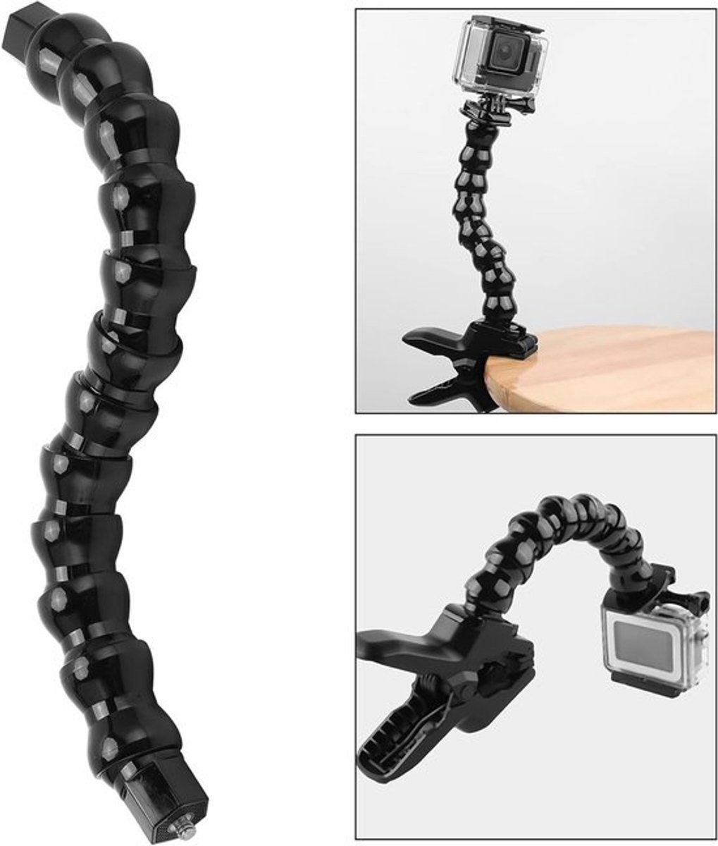 Flexibele Camera Mount met Gooseneck, Monopod met 1/4 Inch Schroefdraad en 12 Secties voor Stabiele Beelden en Creatieve Hoeken