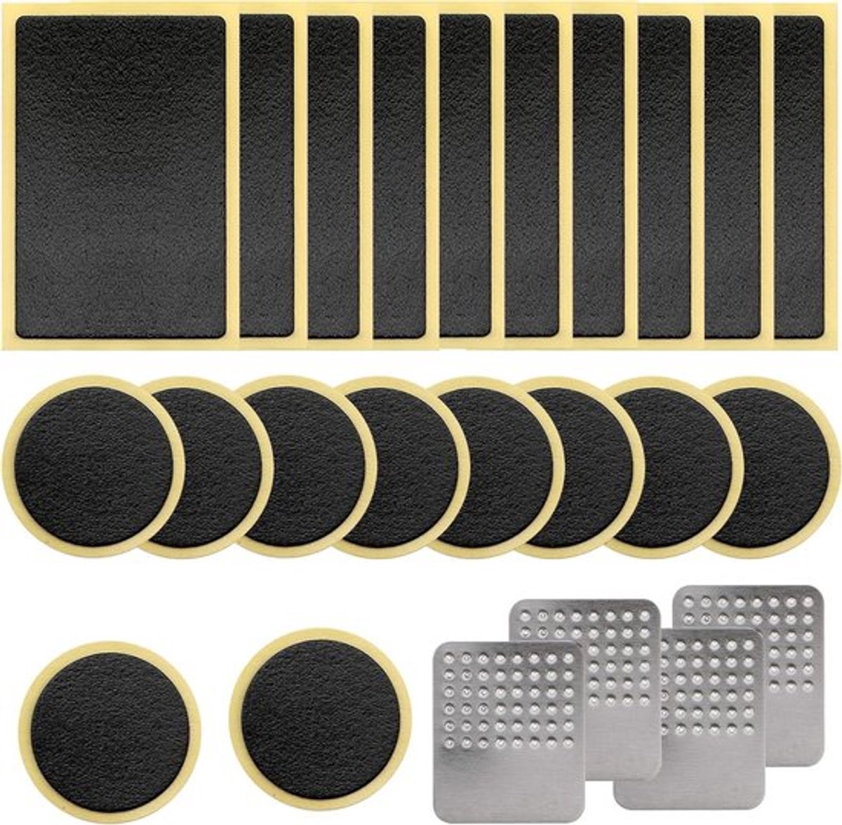 24-Delige Fietsband Reparatie Kit met Zelfklevende Patches en Metaal Schuurpapier voor Racefietsen en Mountainbikes