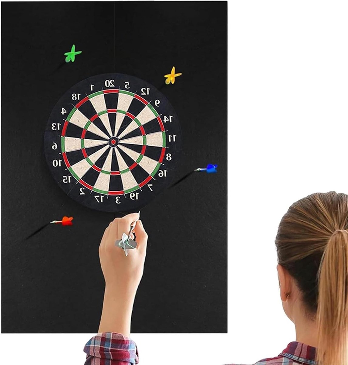 Dartbord Wandbescherming - Vilt Paneel - Dartspel Beschermen - Krasvrije Oplossing - 60 x 90 cm - Grijs